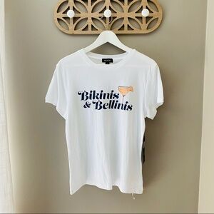 Wildfox 'Bikinis & Bellinis' Tee Shirt White Sz Medium